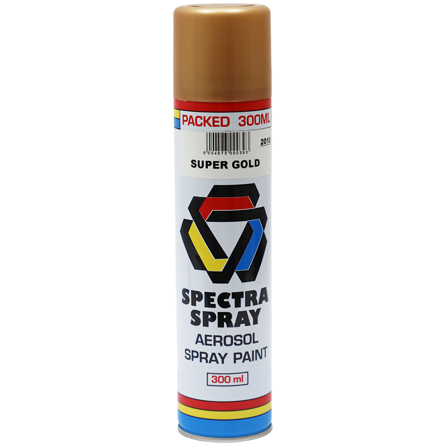 "SPRAY PAINT GOLD SUPER 300ML SPEC - LEAD FREE"