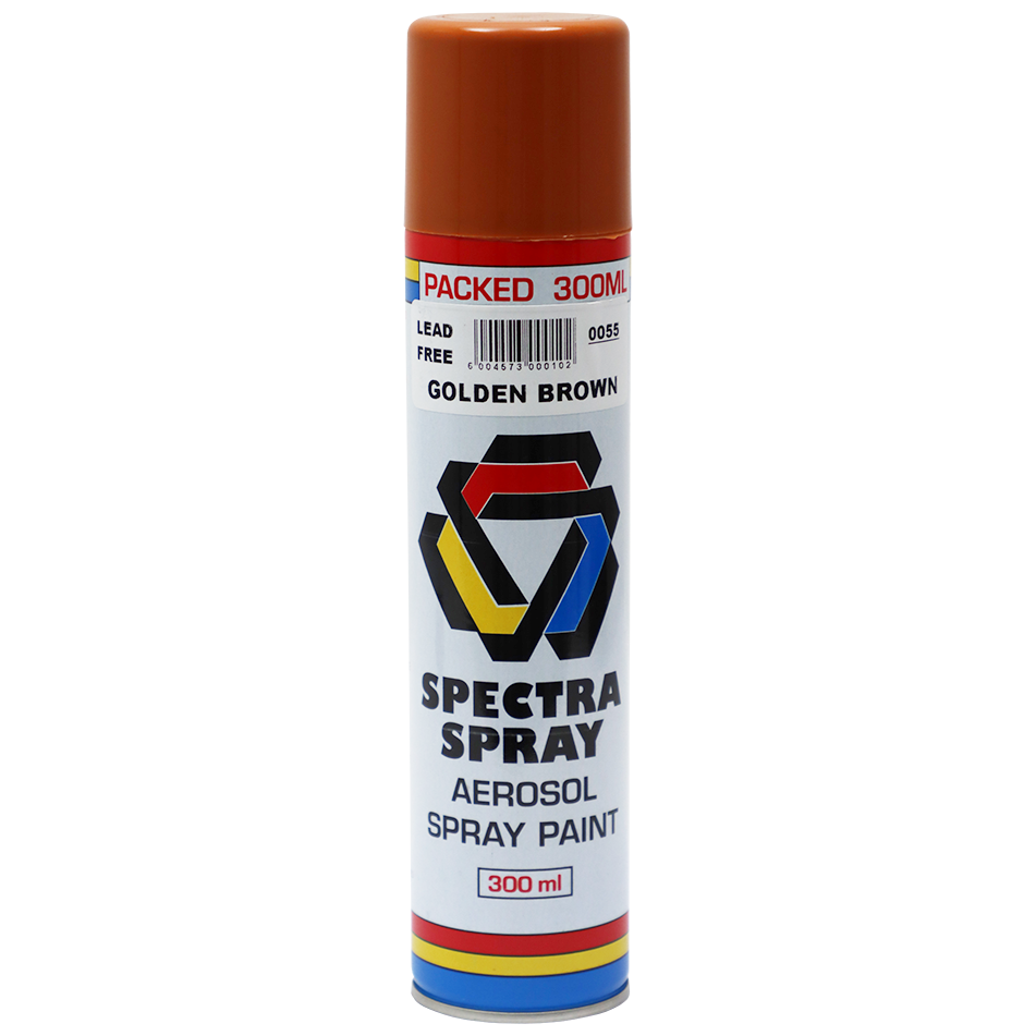 "SPRAY PAINT BROWN GOLDEN 300ML SPEC - DWS - LEAD FREE"