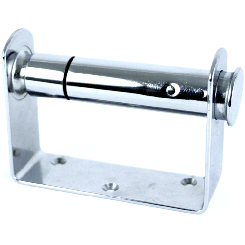 "TOILET ROLL HOLDER THIEF PROOF - PENNY IN SLOT PATTERN (CHROME PLATED)"