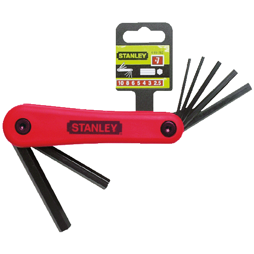 "ALLEN K\/SET  HEX 2.5-10MM STAN - 7PC - BLACK -HAND CLIP\/KNIFE STYLE"