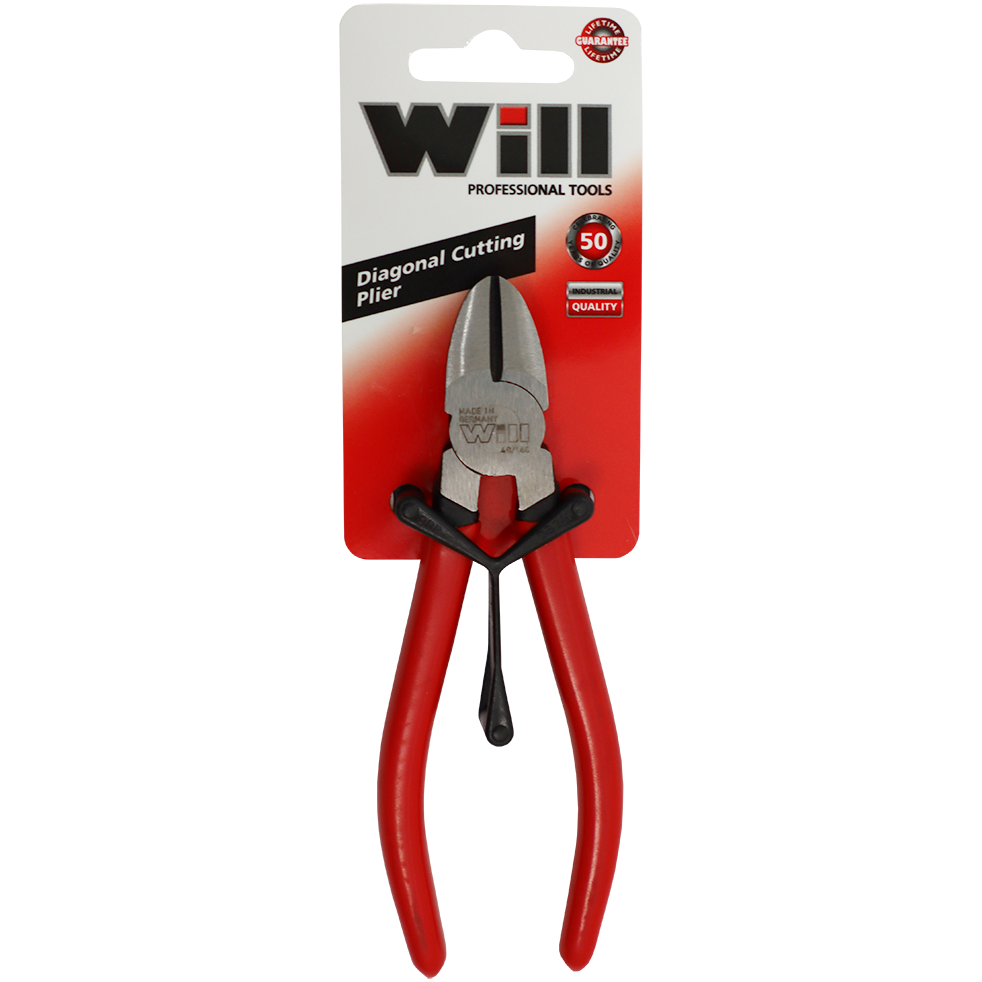 "PLIER SIDE CUTTER 140MM STD   WILL - RED HANDLE"