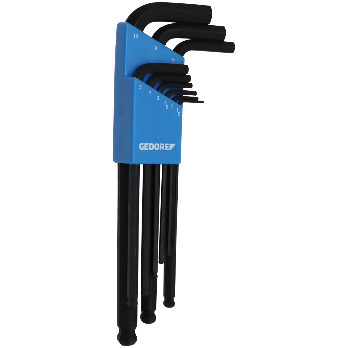 ALLEN K/SET B/P 1.5-10MM GED - 9PC - BLACK- PLASTIC CLIP-GEDORE