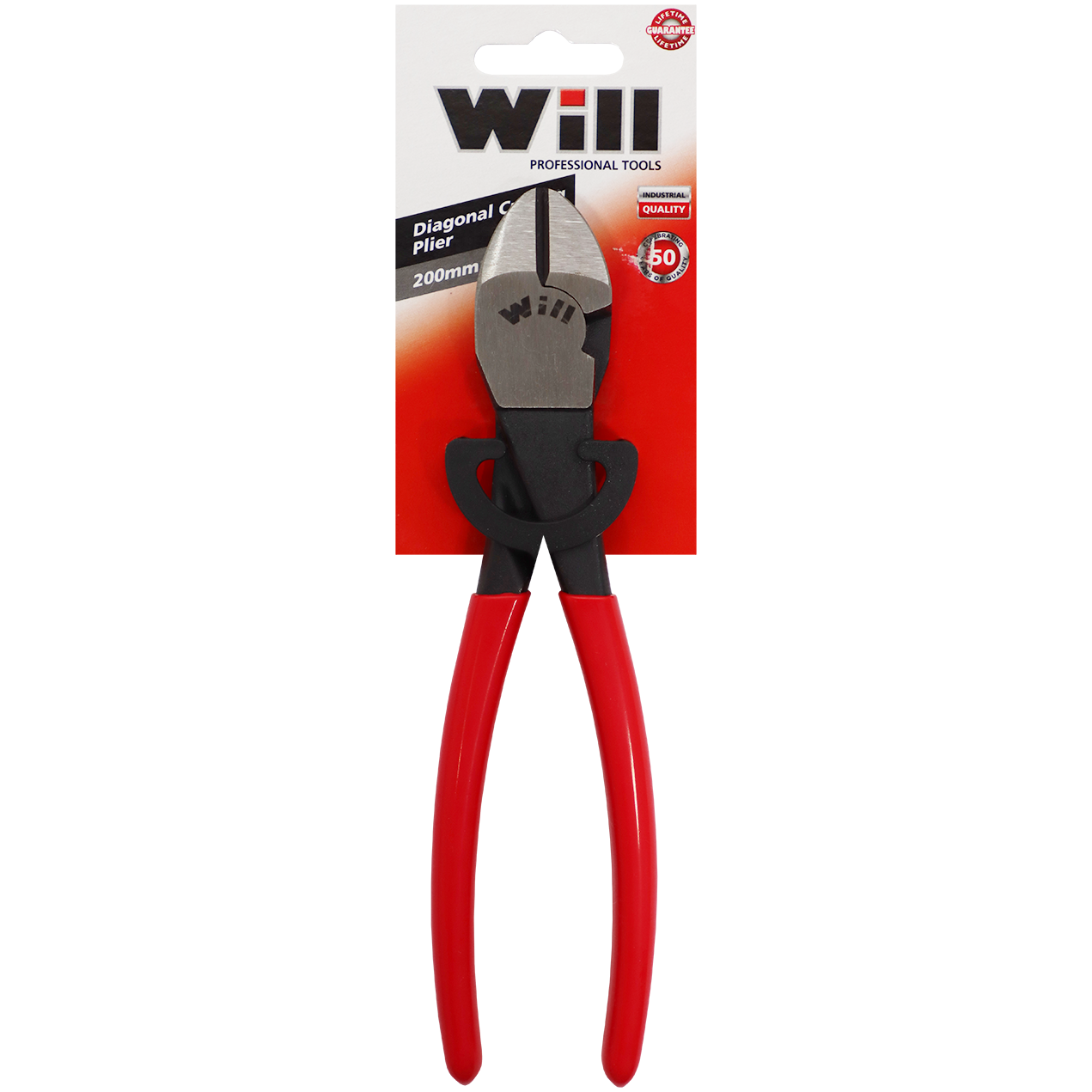 PLIER SIDE CUTTER 205MM H/D WILL - RED HANDLE - HEAVY DUTY