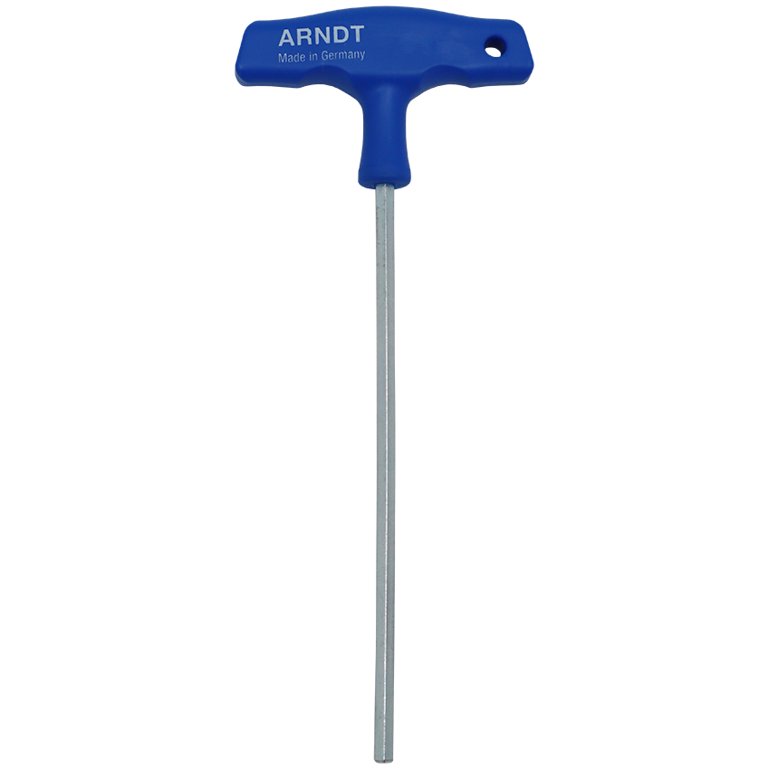 "ALLEN KEY T-HANDLE  5.0MM ARNDT - HEX KEY BLUE T-HANDLE\u00a0 5.0 X 100MM"