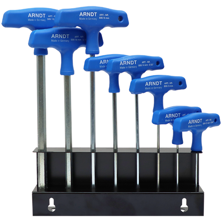 ALLEN K/SET T-HANDLE 2.0-10MM ARNDT - 8PCS - INCLUDES METAL RACK