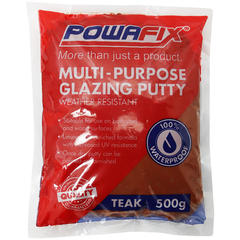 "PUTTY GLAZING 500GM  TEAK - FOR STEEL & WOOD WINDOWS"