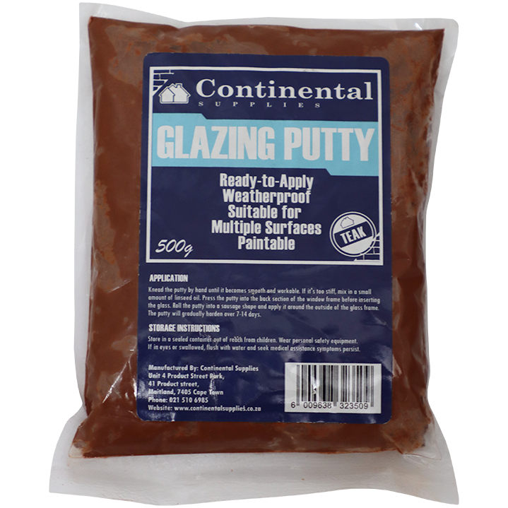 "WINDOW PUTTY GLAZING 500GM  TEAK - FOR STEEL & WOOD WINDOW FRAMES"