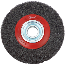 "WIRE WHEEL  125 X 18MM ADJUST  HAWK - ADJUSTABLE BORE - 0.3MM WIRE"
