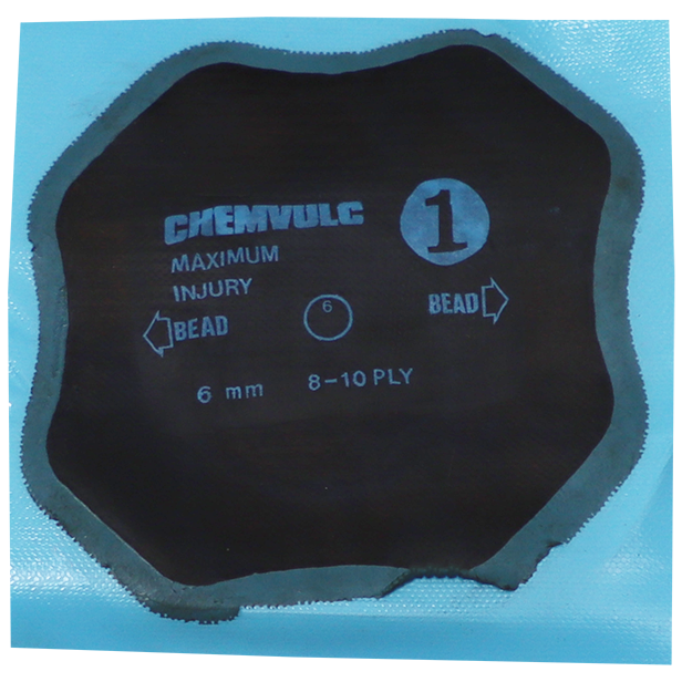 "TYRE REPAIR PATCH CROSS-PLY #1  85MM - DWS - CHEMICAL REPAIR PATCH"
