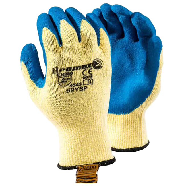 "GLOVE CUT LATEX BLUE PALM SIZE 8 - TEAKI5 (CUT LEVEL 5) - LATEX PALM"