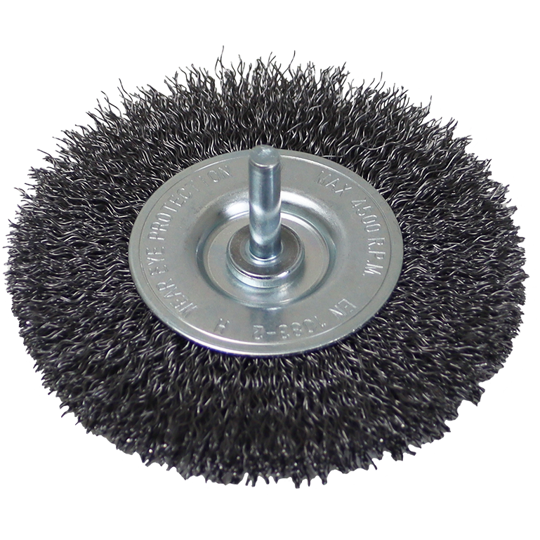 "WIRE WHEEL  100 X 22MM MOUNTED HAWK - 6MM SHANK - 0.3MM WIRE"