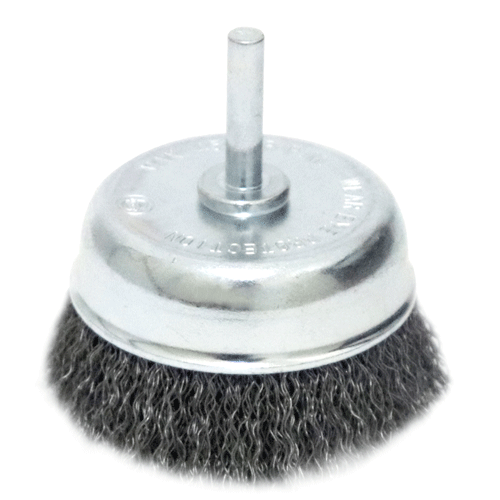 "WIRE CUP BRUSH  75MM MOUNTED HAWK - 6MM SHANK - 0.30MM WIRE"