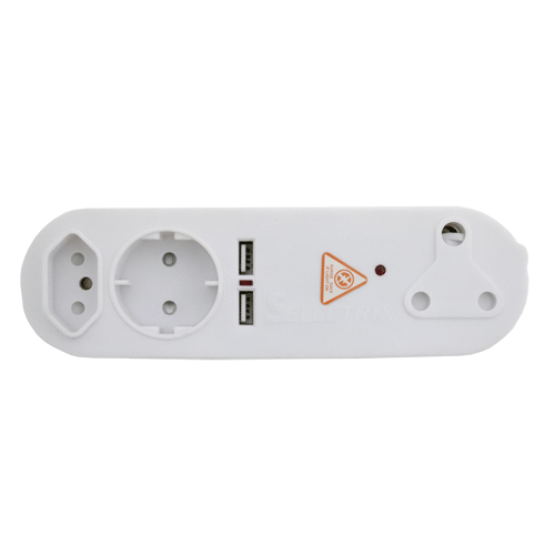 "PLUG ADAPTOR MULTI 5 WAY SURGE - 1XROUND 2PIN 1X2PIN 2XUSB 1X3PIN"