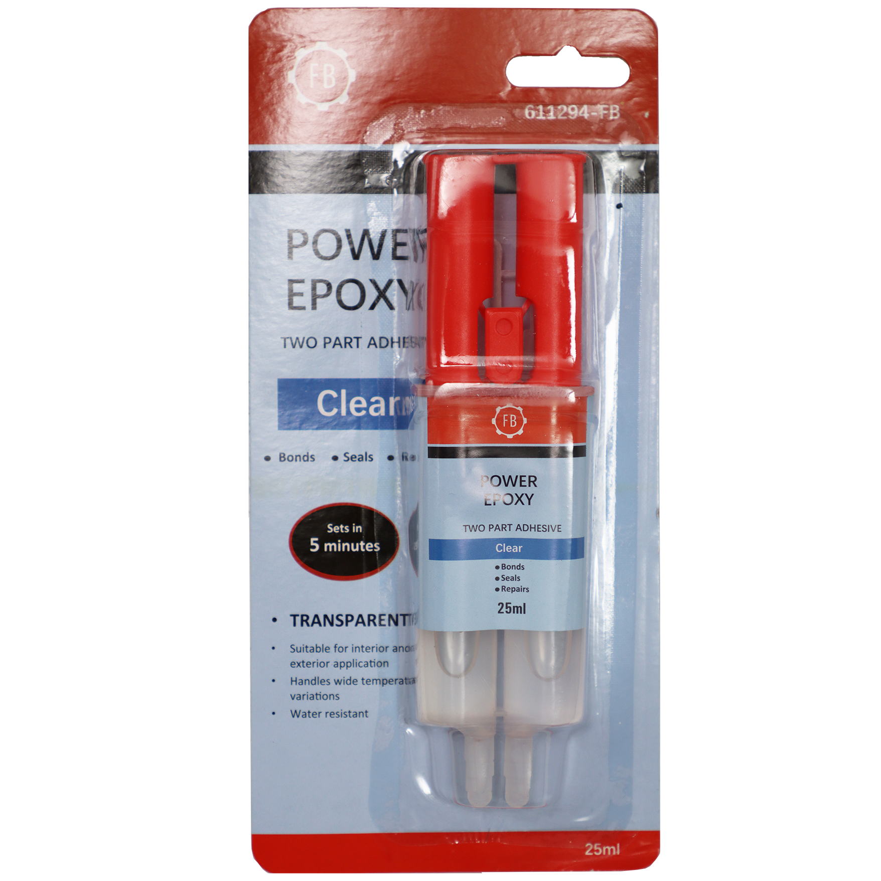 "EPOXY ADH CLEAR FAST 25MLX2  FB - RAPID SET (5 MINS) - ALL MATERIALS"