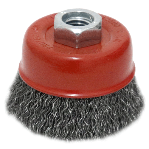 "WIRE CUP BRUSH  65MM X 14 X 2.00 HAWK - 0.40MM WIRE - THREAD M14"