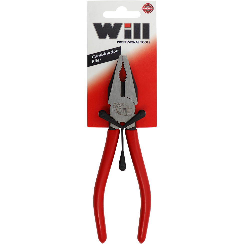 "PLIER COMBINATION 160MM STD   WILL - RED HANDLE"