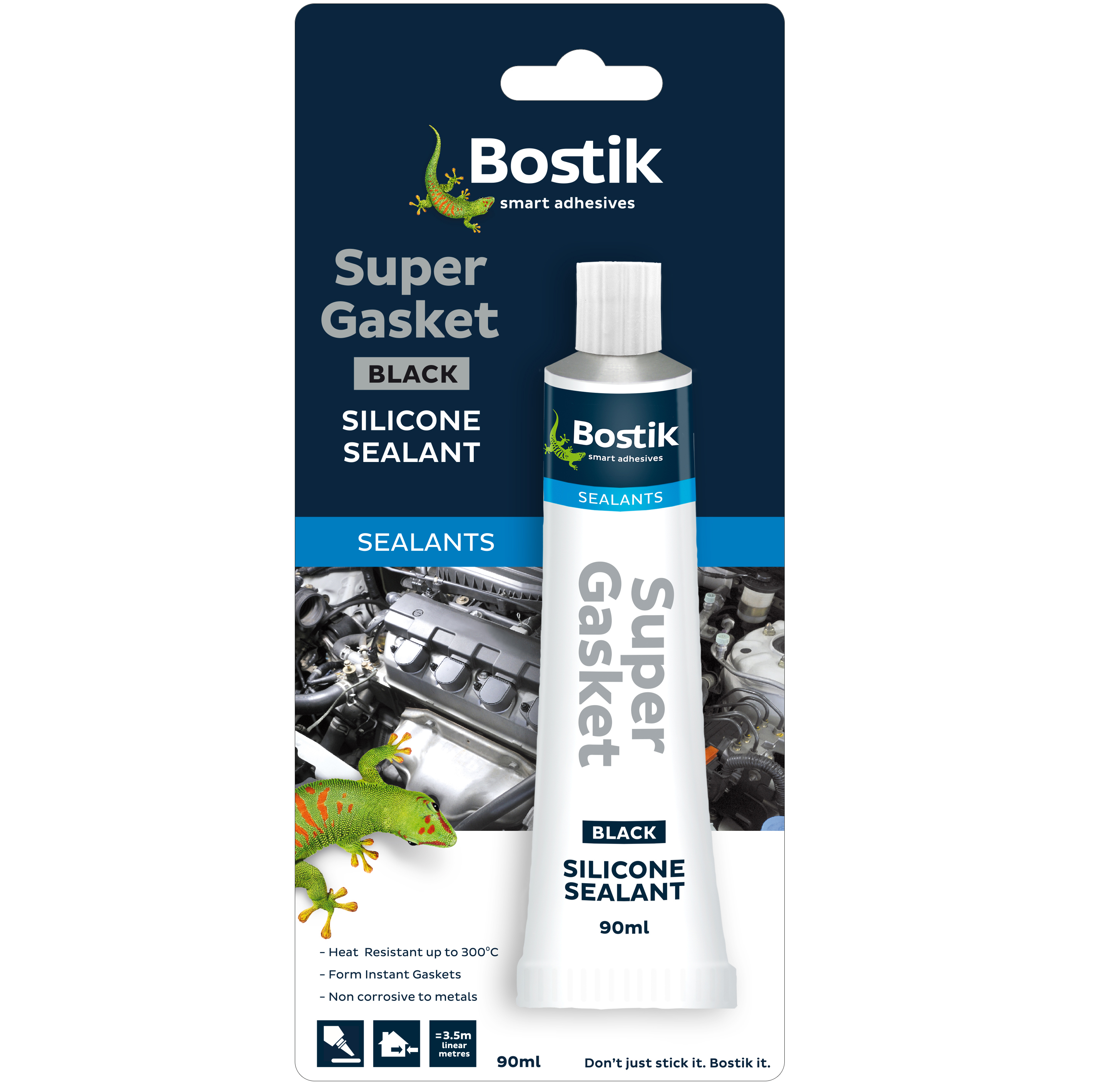 "GASKET MAKER BLACK  90ML BOSTIK - HIGH HEAT RTV (300\u00b0 C) - SUPER GASKET"