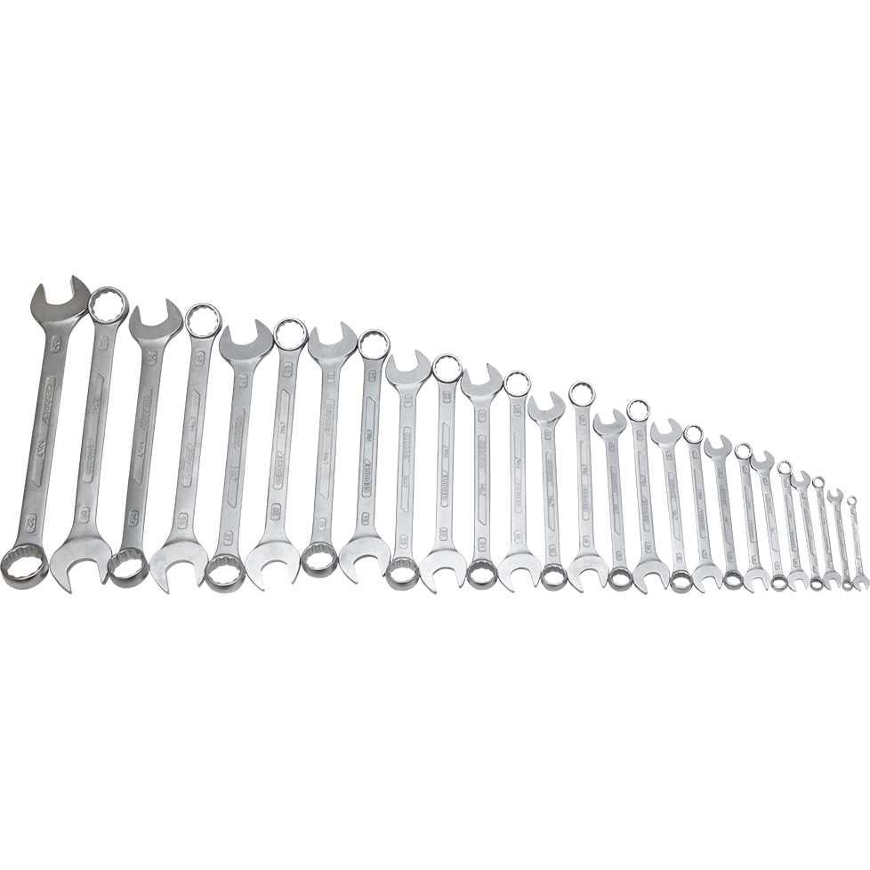 "SPANNER SET COMB  6-32MM   GED NO.7 - 26 PIECE - CHROME VANADIUM - 15\u00b0 HEAD"