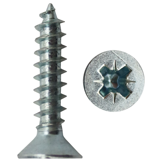 "SELF TAP SCREW CSK POZI 4.2X13 - COUNTERSUNK - POZI #8 X 13MM"