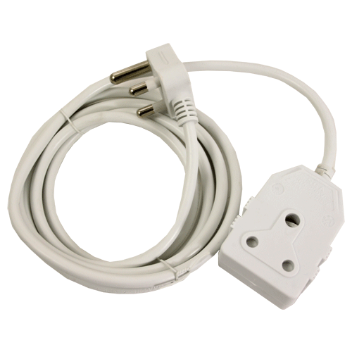 "PLUG EXTENSION CORD WHITE   3M - JANUS 16A - 1.5MM\/3M CORD"