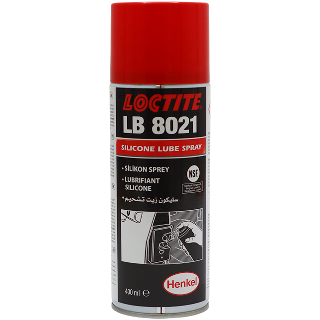 "SILICONE  SPRAY  400ML  LOCTITE 8021 - LUBE & MOULD RELEASE - PLASTIC \/ RUBBER"