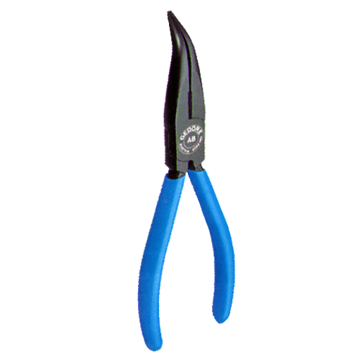 "PLIER LONG NOSE 200MM BENT  GED - BENT 45\u00b0 - BLUE HANDLE"