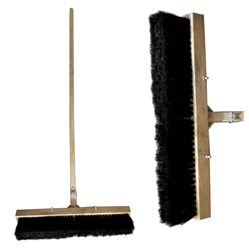 "BROOM PLATFORM SYNTHETIC BLACK 450MM - SYNTHETIC SOFT BRISTLE (WOOD HANDLE)"