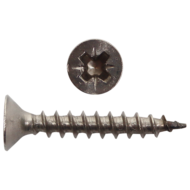 "CHIPBOARD SCREW S\/S A2 NO NIB 4.0X30MM - DIN 7505A - #8 X 30MM (S\/STEEL 304)"