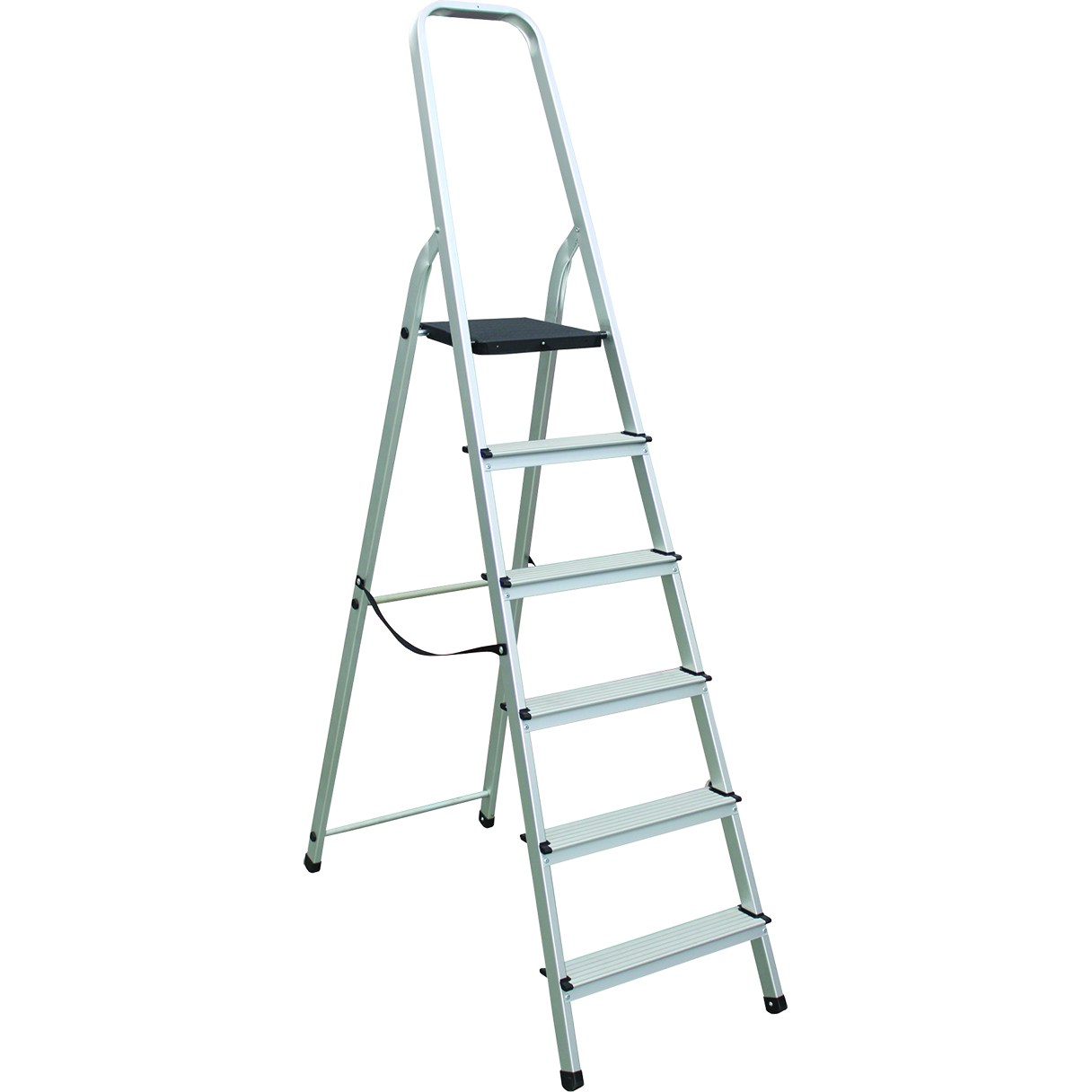 "LADDER A-FRAME ALUM LD 6 STEP 1.9M - ALUMINIUM PLATFORM - MAX LOAD 150KG"