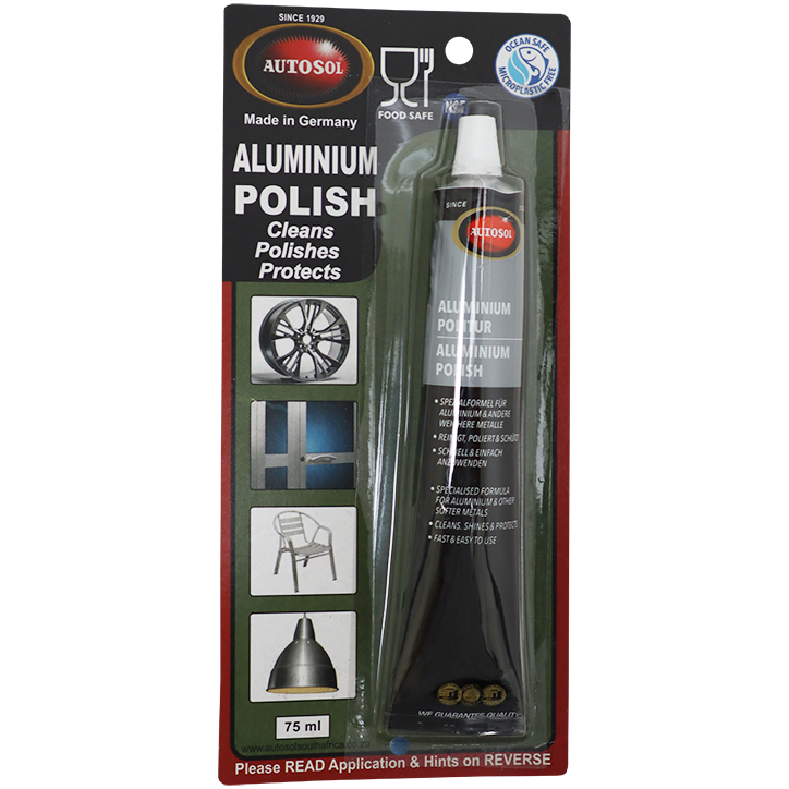 "AUTOSOL POLISH ALUMINIUM 75ML B\/P - ULTRA FINE POLISHING PASTE - BLISTER PACK"