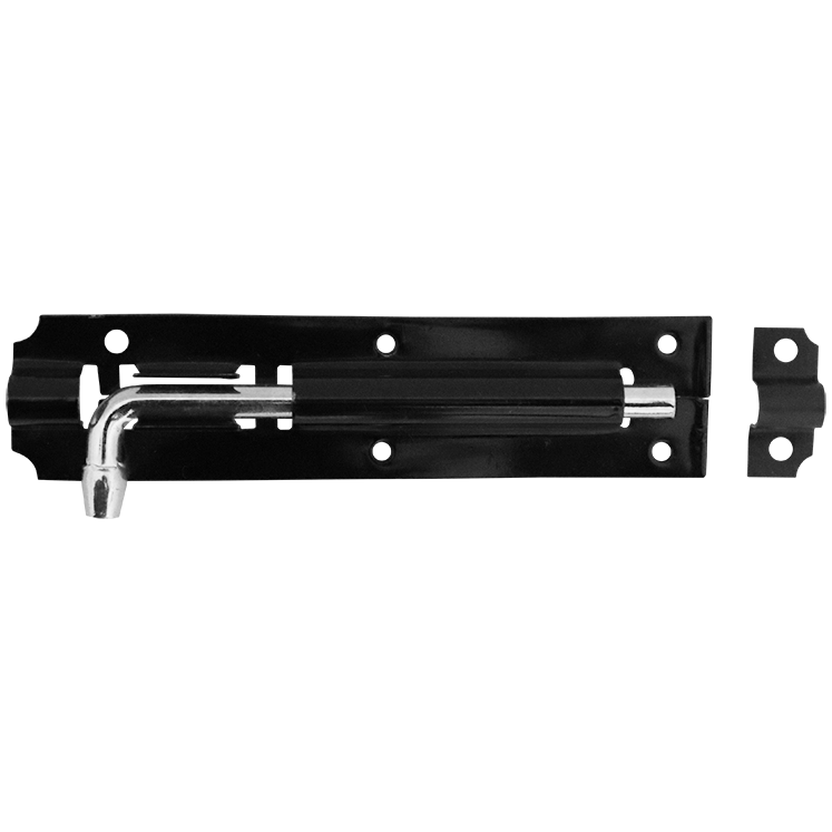 "BARREL BOLT LIGHT DUTY 125MM BLACK - DWS - 125X30X0.85MM - SHOOT 6MM"