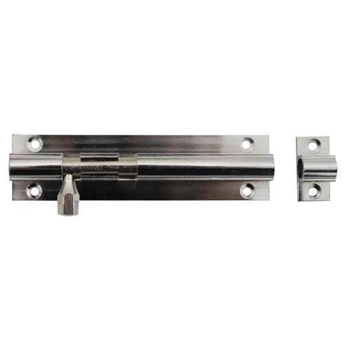 "BARREL BOLT STRAIGHT 100MM C\/P BRASS - 100X25X0.80MM WITH SCREWS"