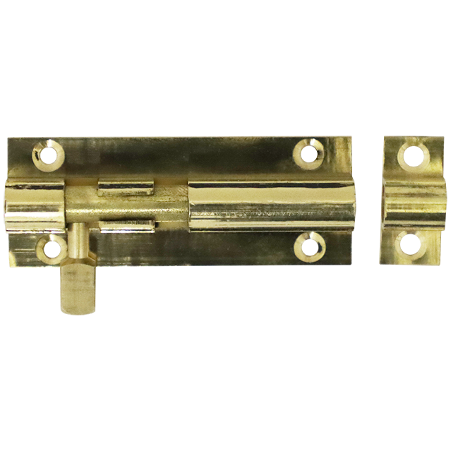 "BARREL BOLT STRAIGHT  60MM BRASS - 60X25X0.80MM  WITH SCREWS"