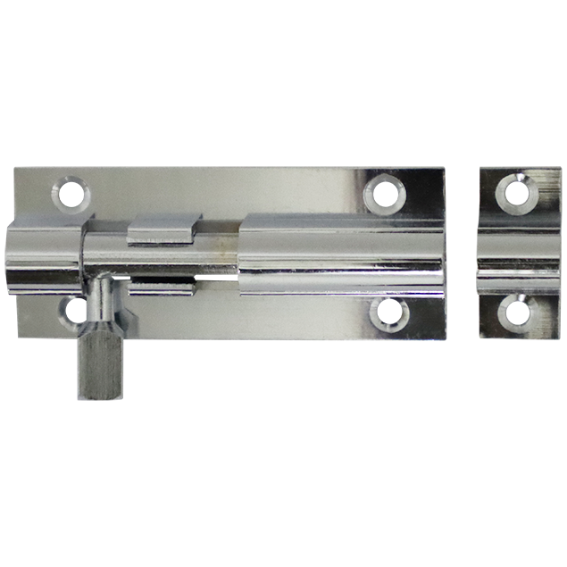 "BARREL BOLT STRAIGHT  60MM C\/P BRASS - 60X25X0.80MM  WITH SCREWS"