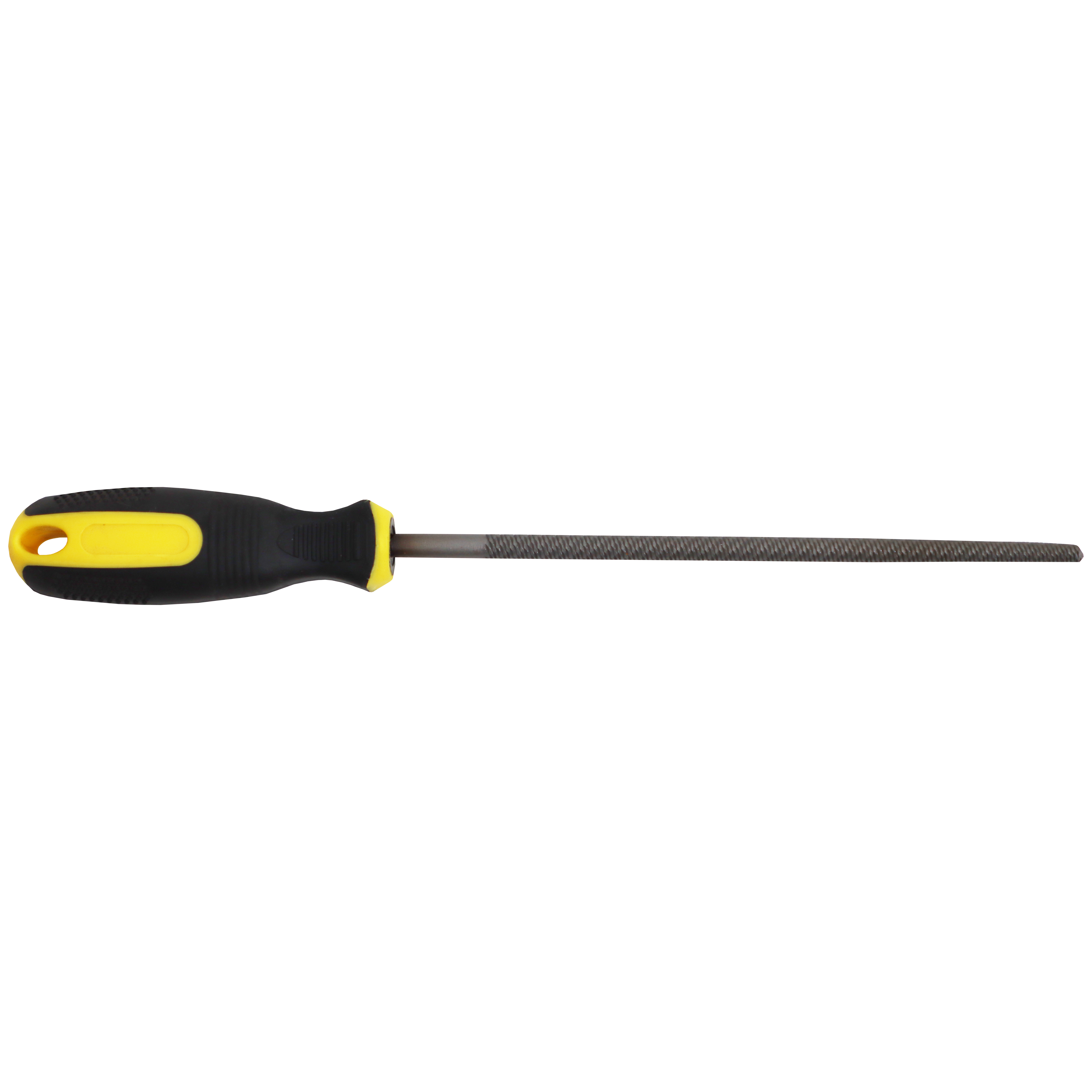 "FILE ROUND BASTARD 150MM   SAKATA - COARSE - BLISTER PACK WITH HANDLE"
