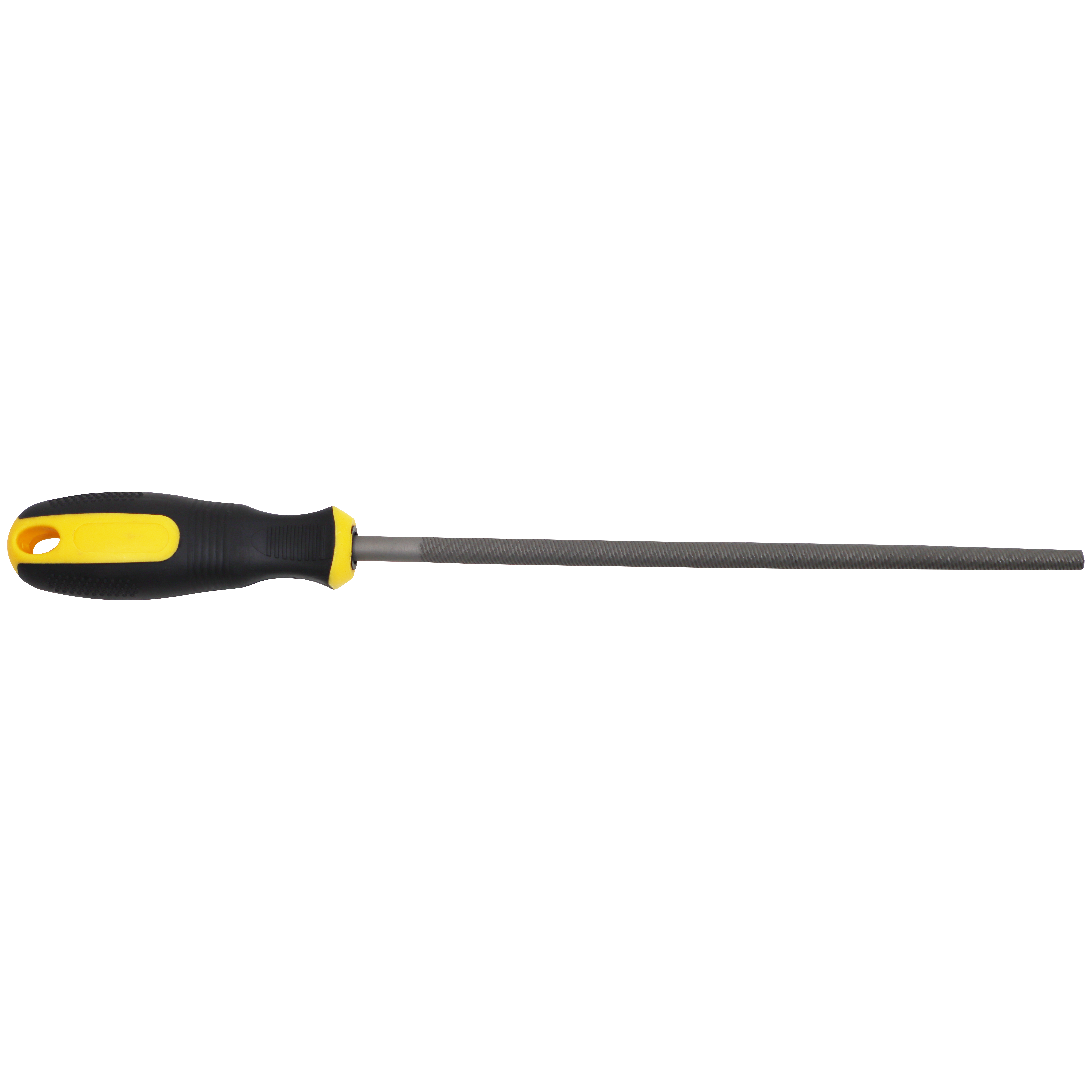 "FILE ROUND BASTARD 250MM   SAKATA - COARSE - BLISTER PACK WITH HANDLE"