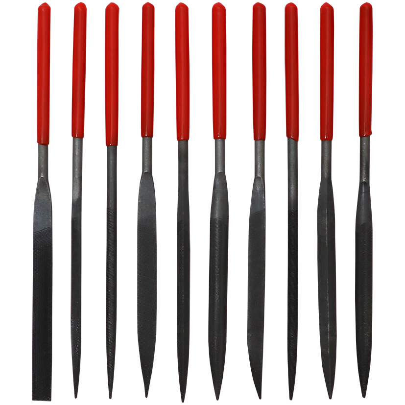 "FILE SET NEEDLE 10PC 180MM SAKATA - POUCH - 5X180MM PVC HANDLE"