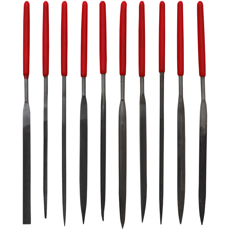 "FILE SET NEEDLE 10PC 140MM SAKATA - POUCH - 3X140MM PVC HANDLE"