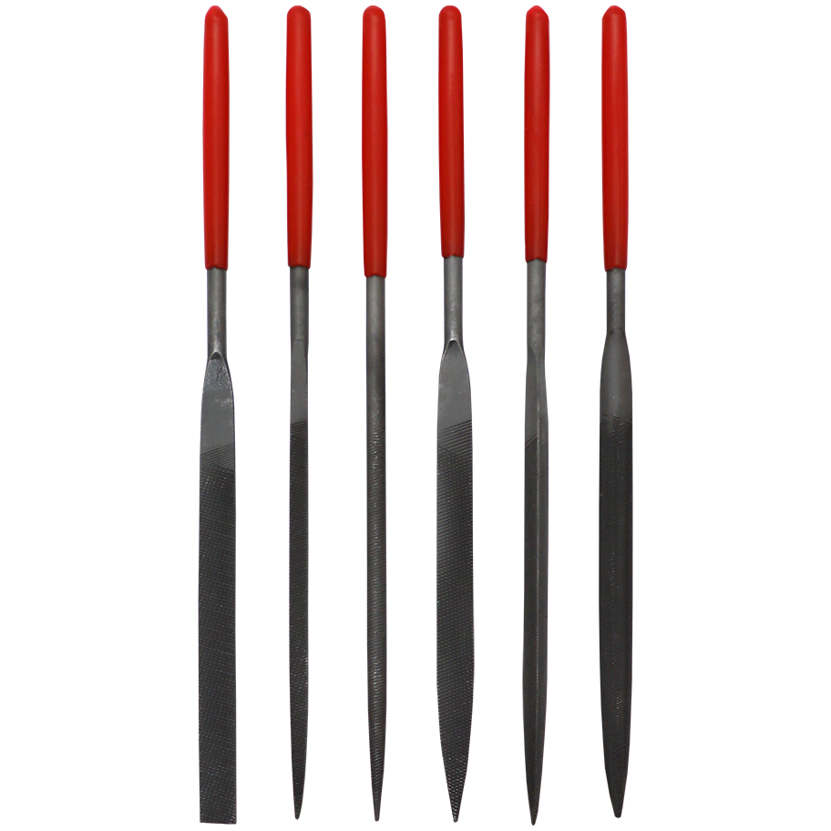 FILE SET NEEDLE 6PC 160MM SAKATA - POUCH - 3X160MM PVC HANDLE | Fowkes Bros