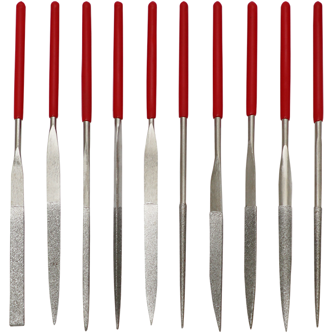 FILE SET NEEDLE 10PC DIAMOND SAKATA - POUCH - 3X140MM (EMERY