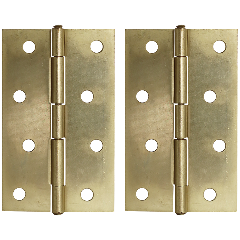 "HINGE BUTT BRASS\/PL 100 X 70MM - DWS - BRASS PLATED LIGHT DUTY"