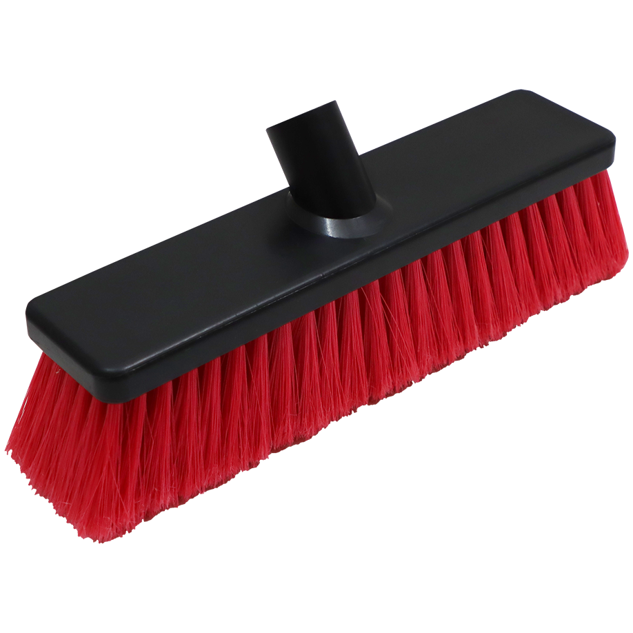 "BROOM TRUCK WASH HEAD ONLY 280MM RED - SCREW IN MOULDED HEAD (NO BOLTS)"