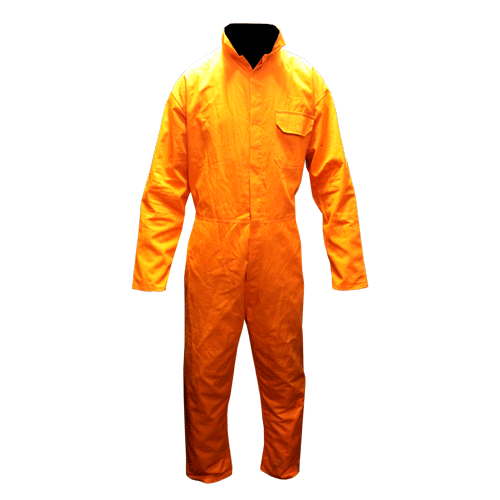 BOILER SUIT 100% COTTON ORANGE  2XL - ARTISAN ELASTICATED BACK (SIZE 50)