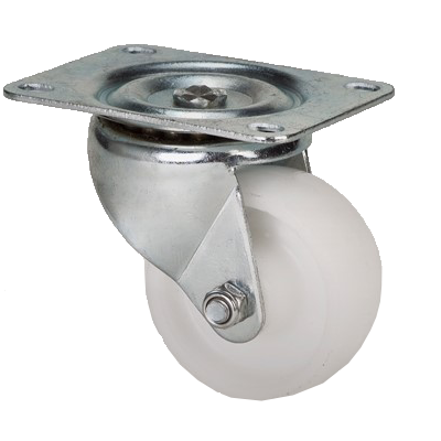 "CAST NYL WHITE  50x20 SWIVEL - PLATE 67X48 MAX LOAD 60KG"