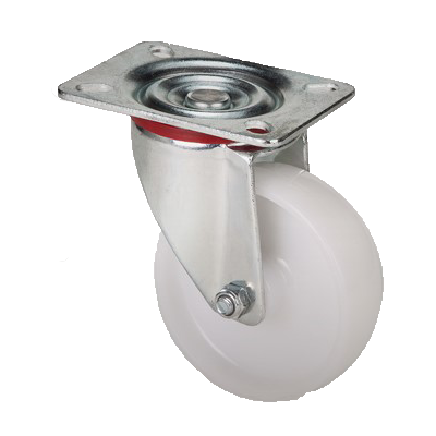 "CAST NYL WHITE  75x27 SWIVEL - PLATE 105X80 MAX LOAD 85KG"