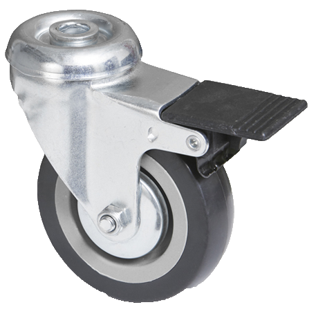 "CAST RUBB GREY  75X21 BOLT HOLE C\/W BRK - MAX LOAD 50KG"
