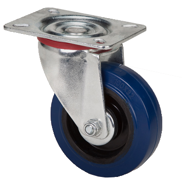 "CAST RUBB BLUE 100x32 SWIVEL - HEAVIER DUTY FOR ROUGH SURFACE 104X80 MAX LOAD 120KG"