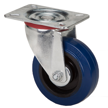 "CAST RUBB BLUE 160x50 SWIVEL - HEAVIER DUTY FOR ROUGH SURFACE 138x114 MAX LOAD 200KG"