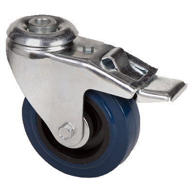 "CAST RUBB BLUE  75x26 BOLT HOLE C\/W BRK - HEAVIER DUTY FOR ROUGH SURFACE 84X72 MAX LOAD 60KG"