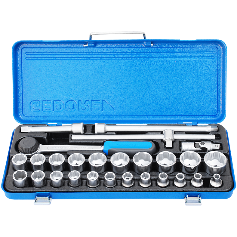 "SOCKET SET   1\/2\"D 27 PCS GED - C-DRIVE 8-32MM & 5\/16-1 1\/4\""